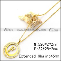18K Gold Plating Initial F Charm Necklace n001695