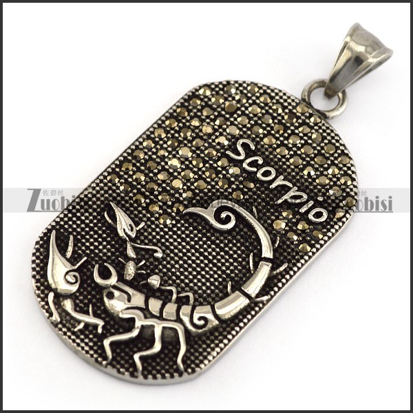 Vintage Scorpio Tag Pendant p005790