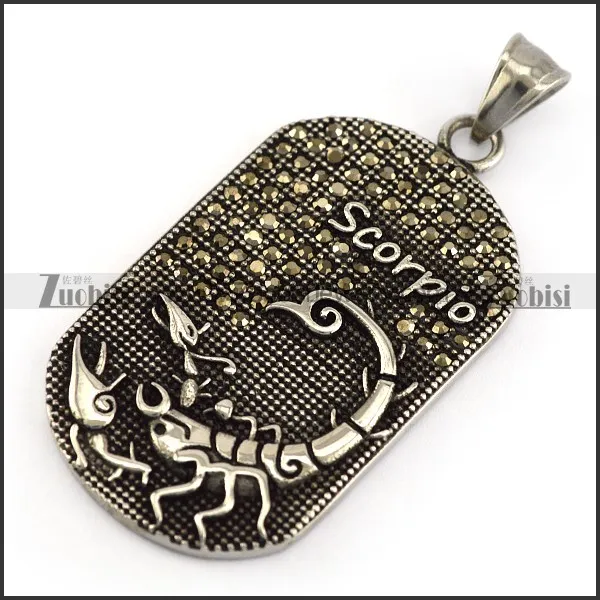 Vintage Scorpio Tag Pendant p005790