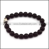 20 Black Beads with 10mm Diameter and One SS Metal Cross Bead b005949