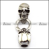 two skulls terminators with spring fastener for making bracelets and necklaces a000347
