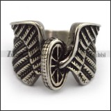 Motorcycle Tire and Wings Ring in Stainless Steel for Riders r003568