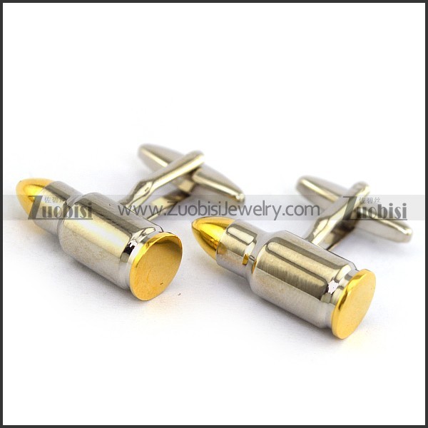 Gold Head of Cooper Bullet Cufflinks c000034