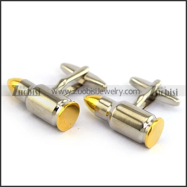 Gold Head of Cooper Bullet Cufflinks c000034
