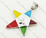 Stainless Steel colorful Star pentagram pendant - JP090322