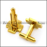 K Gold Plating Stanless Steel Cross Cufflink c000060