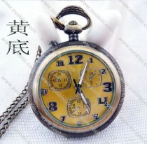 Vintage Lighting Pocket Watch with Yellow Face - PW000012-Y