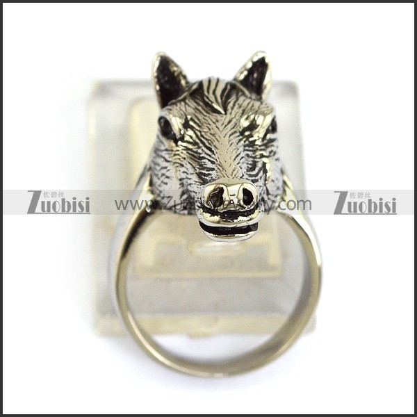 Stainless Steel The horse Ring - r000342