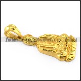 Golden Steel Buddha Pendant p004927