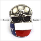 Enamal Flag Skull Badass Ring for Bikers r003823
