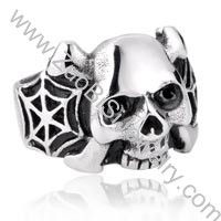 Stainless Steel Skull Ring - JR350083