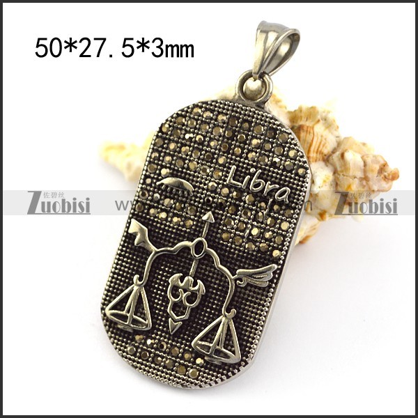 Vintage Libra Tag Pendant p005784