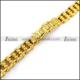 24K Gold Plated Stainless Steel Bike Bracelet b003992