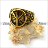 Vintage Gold Peace Sign Ring r004520