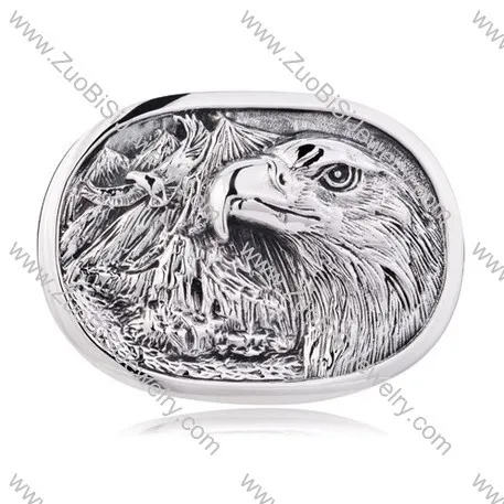 Vintage Men's Titanium 3D Embossed Eagle Buckle for Heavy Motorcycle Bikers -JZ350005