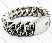 Heavy Stainless Steel Heart Bracelet for men - JB200072