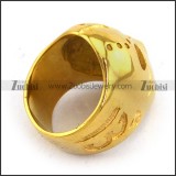 Shiny Gold Plating Jason Mask Ring r003710