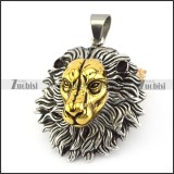 Big Silver and Gold Lion Pendant p005641