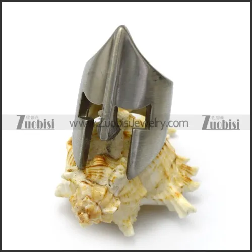 brushed stainless steel sparta warrior ring r005072