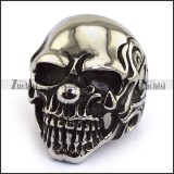 Stainless Steel Skull Ring - JR350126
