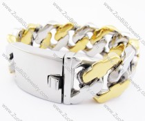 Huge Steel and Gold Tones Men Stainless Steel Bracelet - JB200144