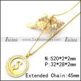 Initial S Letter Charm Necklace n001708