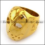 Shiny Gold Plating Jason Mask Ring r003710