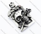 Rose Stainless Steel Skull pendant - JP300025