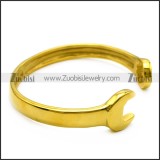 golden stainless steel casting spanner bangle b007004