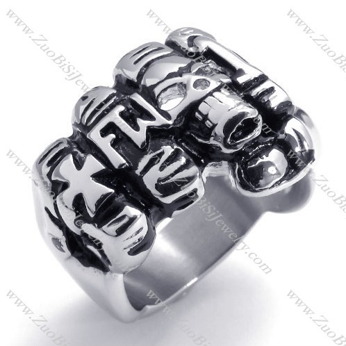 316L Skull Fist Ring Crafted Casting in Stainless Steel -JR430004