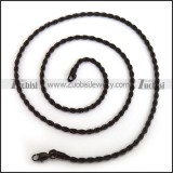 3mm Wide Black Twisted Rope Chain in 56cm Long n001402