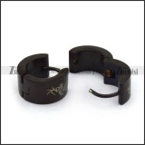 Black Stainless Steel Cutting Dragon Earrings -e000100