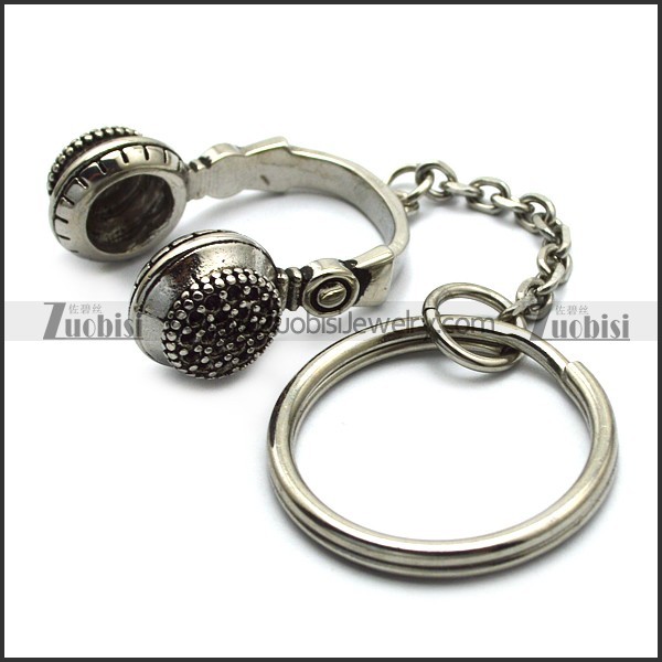 Stainless Steel Headphone Keychain k000021