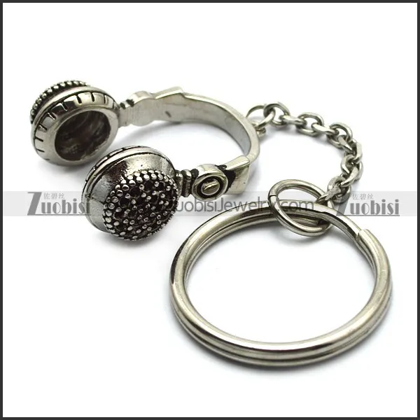 Stainless Steel Headphone Keychain k000021