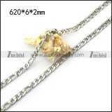 6mm Stainless Steel Figaro Chain n001580