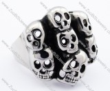 Stainless Steel Old Nick Ring with Many Skull Heads -JR330001