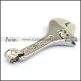 Silver Stainless Steel Wrench Pendant p003374