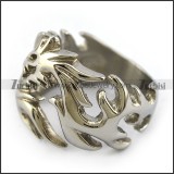 Silver Steel Dragon Ring r004211
