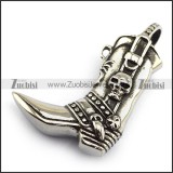 Casting Boots Pendant with Skulls p004040
