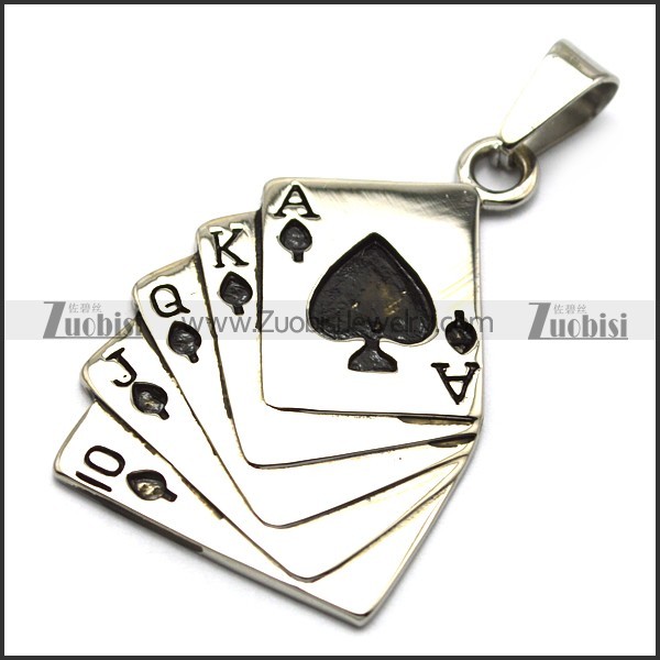 Playing Cards Shape Straight Flush Pendant p006794