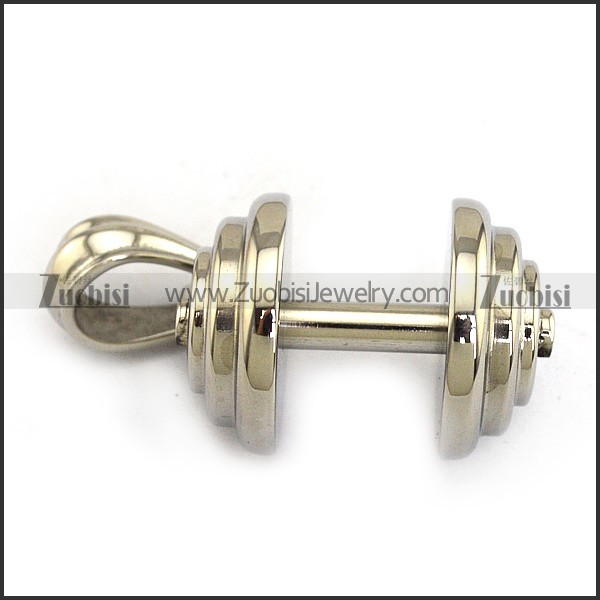 High Polishing Stainless Steel Dumbbell Pendant for Gym Rat p004457