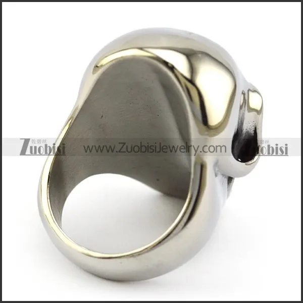 High Polishing Huge Skull Ring with Solid Back r004916