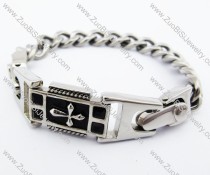 Unique Stainless Steel Cross Tag Bracelet - JB400023