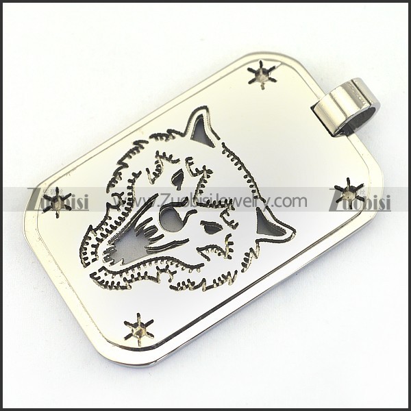 Stainless Steel Wolf Pendant p003243