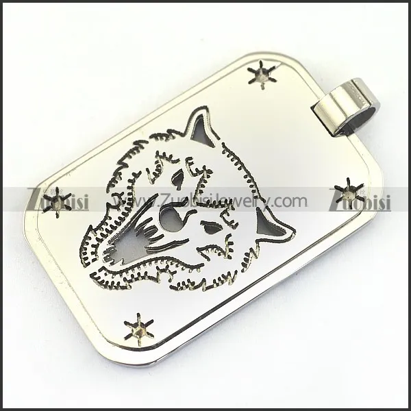 Stainless Steel Wolf Pendant p003243