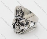 Stainless Steel Chief of Evil Skull Ring - JR090218