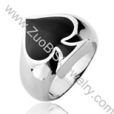 Black Epoxy Stainless Steel Spade Ring - JR350017