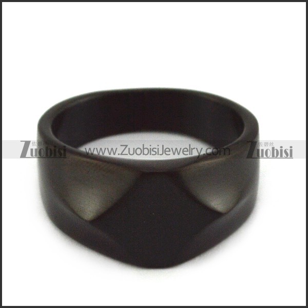 dark black blank signet ring r004689