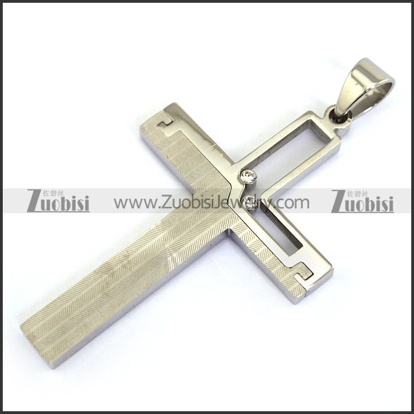 Silver Stainless Steel Cross Pendant p001599