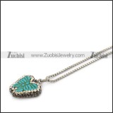 Ball Chain Necklace with Light Blue Butterfly n001738
